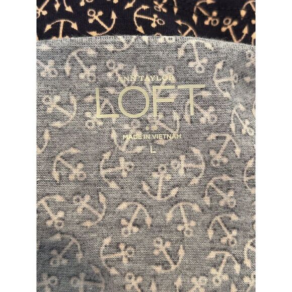 Ann Taylor Loft Cami Top Women’s Large Navy Blue Pink Adjustable Spaghetti Strap - Picture 4 of 7